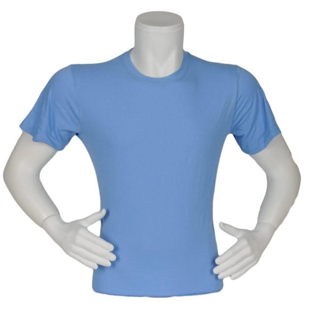 Bisiklet Yaka Likralı Penye Kumaş 1. Sınıf Açık Mavi Tişört