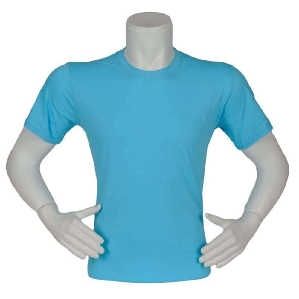 Bisiklet Yaka Likralı Penye Kumaş 1. Sınıf Turkuaz Tişört