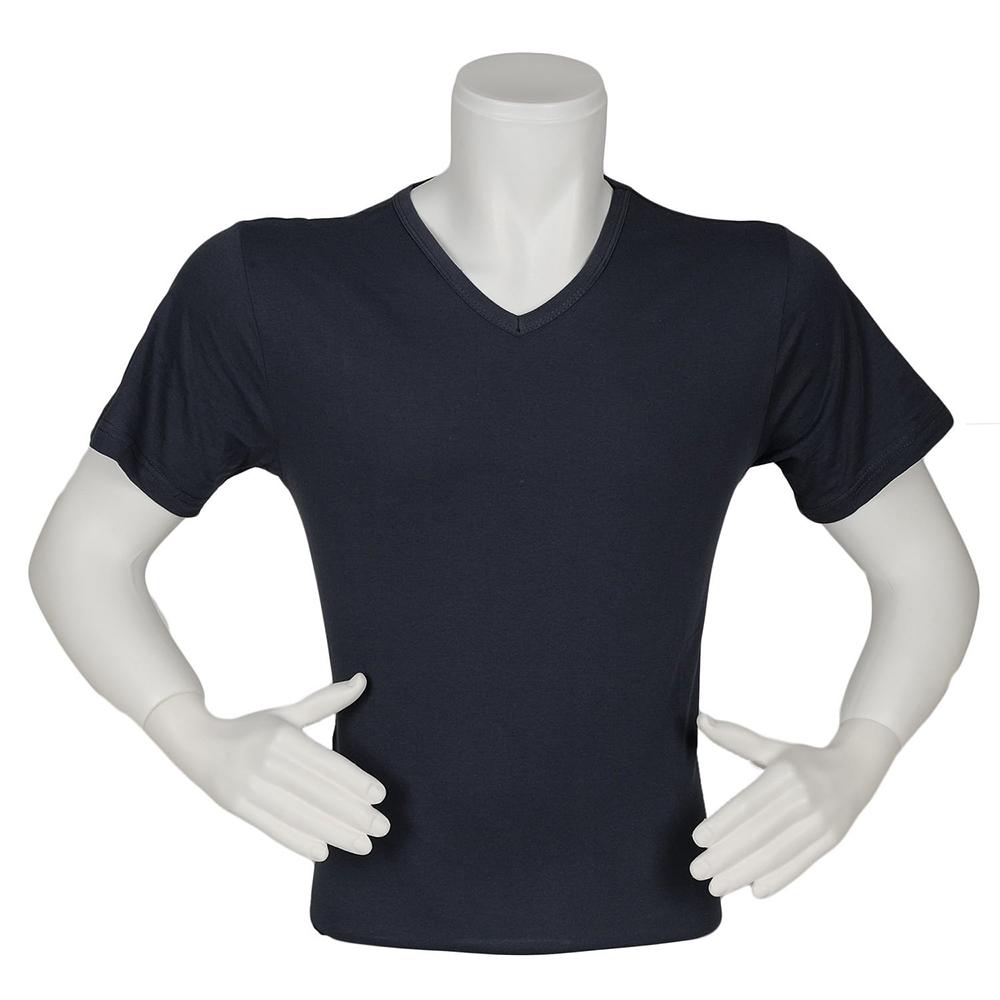 V Yaka Likralı Penye Kumaş 1. Sınıf Gri Tişört