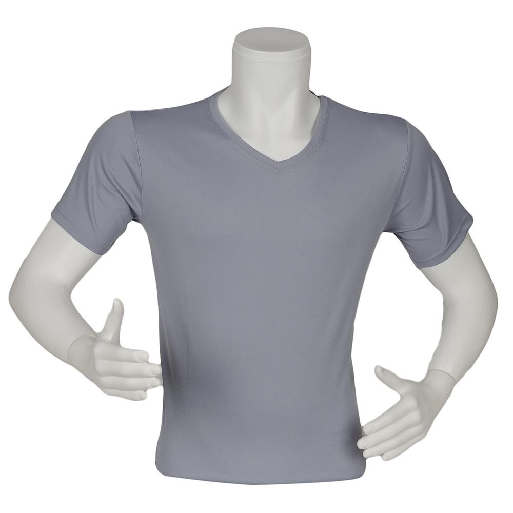 V Yaka Likralı Ter Önleyen Dry Touch Kumaş  Açık Gri Forma