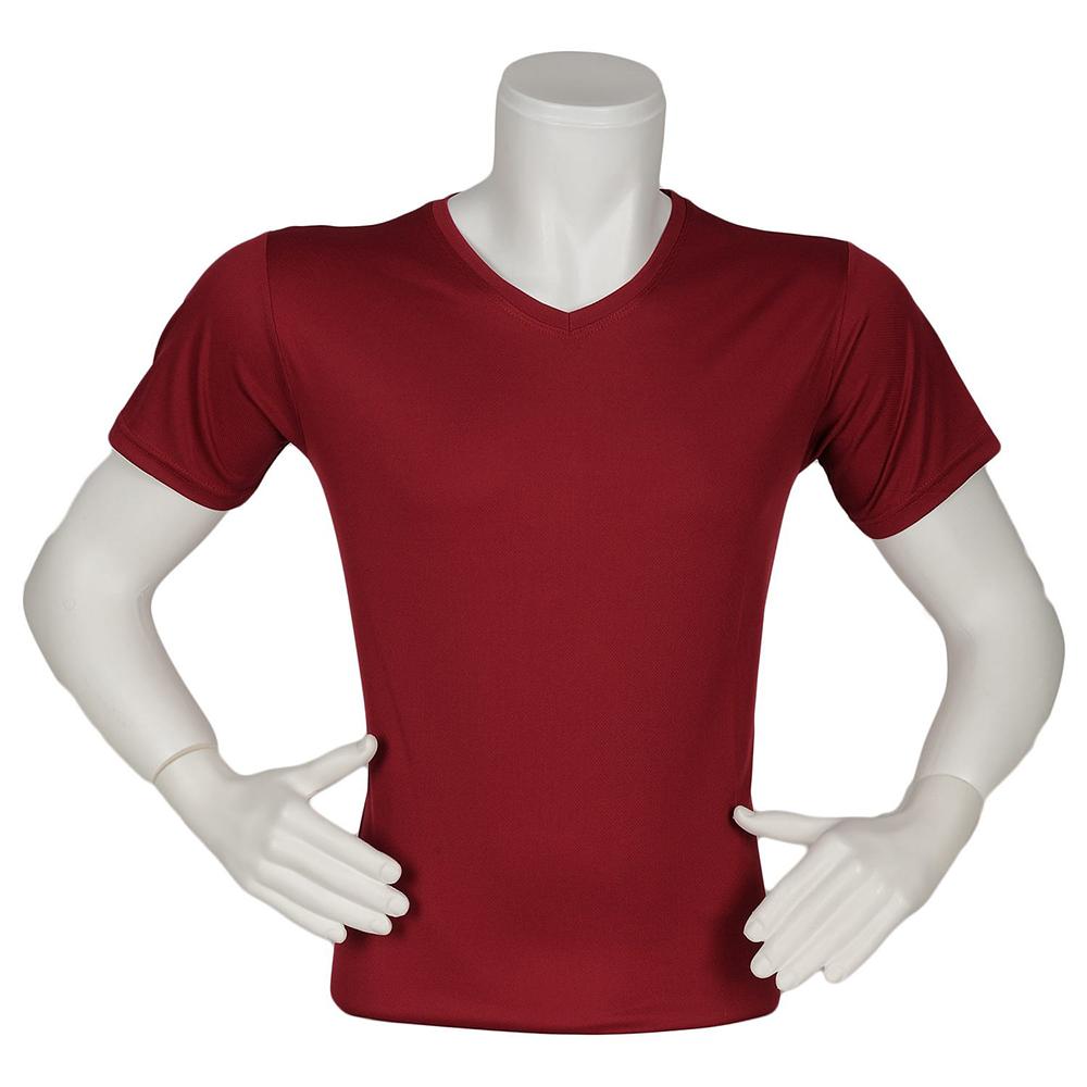 V Yaka Likralı Ter Önleyen Dry Touch Kumaş Bordo Forma