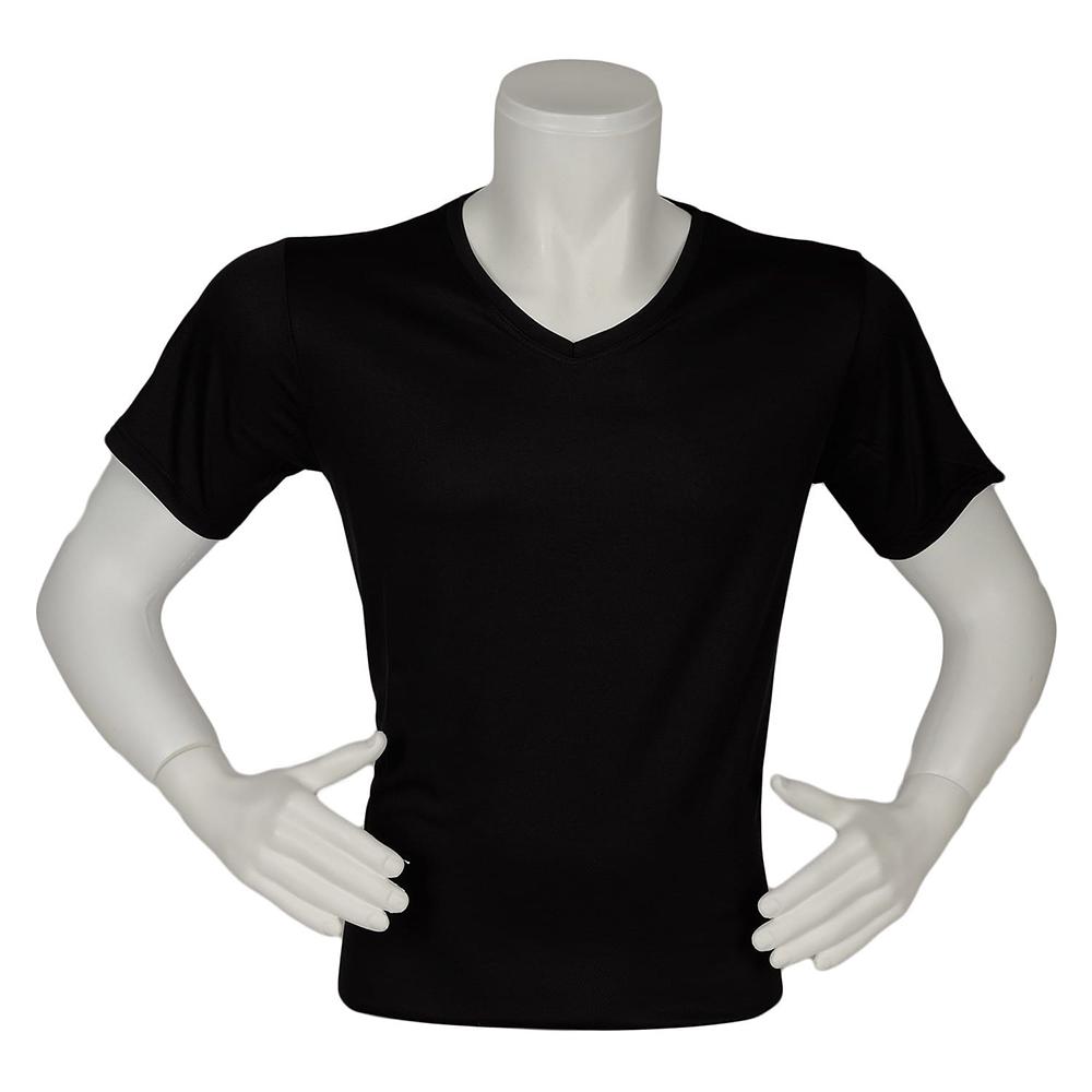 V Yaka Likralı Ter Önleyen Dry Touch Kumaş Siyah Forma