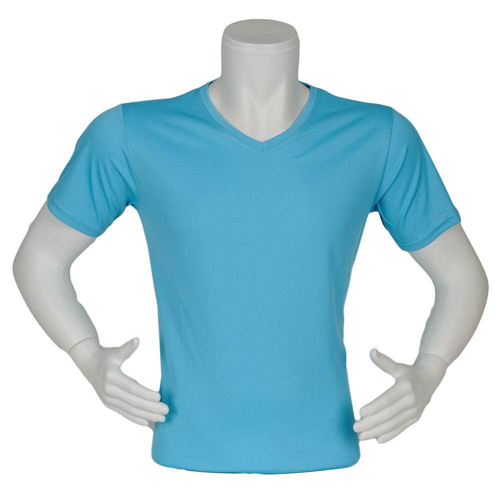 V Yaka Likralı Ter Önleyen Dry Touch Kumaş Turkuaz Forma