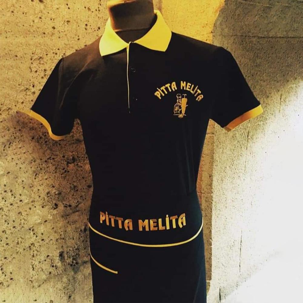 Polo Yaka Penye Kumaş Siyah Sarı Çift Renk Forma