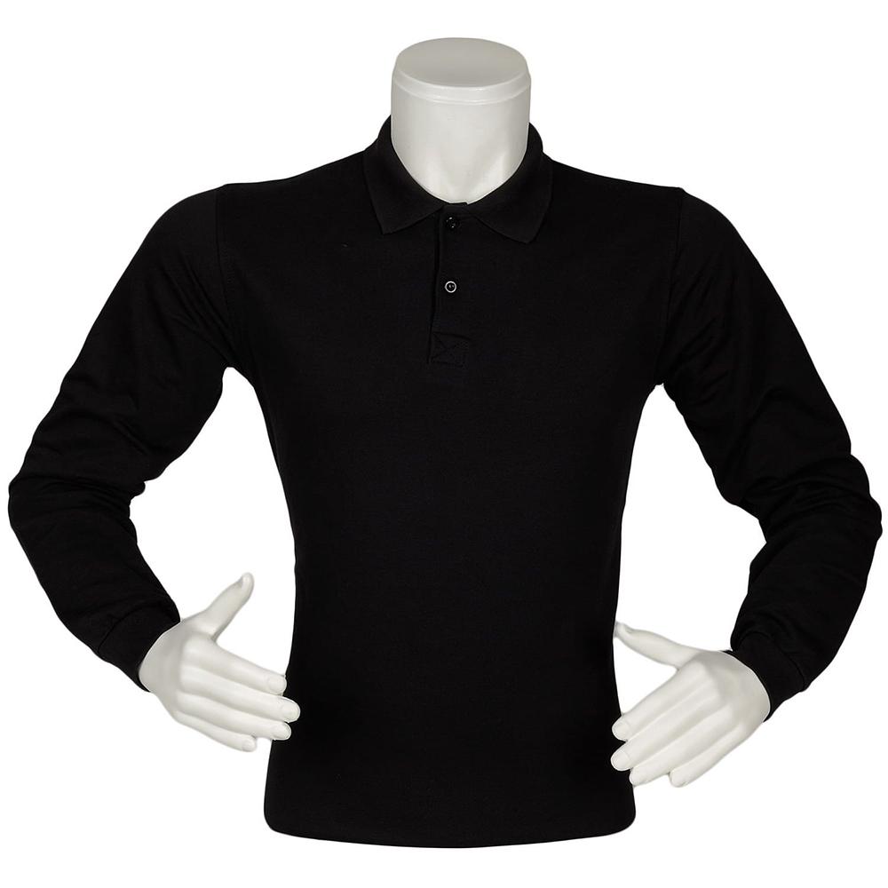 Polo Yaka İki İplik Şardonsuz 1. Sınıf Uzun Kollu Siyah Bady