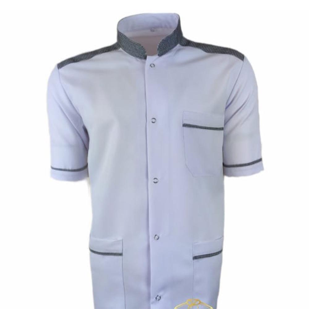 Komi Ceketi Kısa Kollu Beyaz Siyah Kareli Şerit Renk