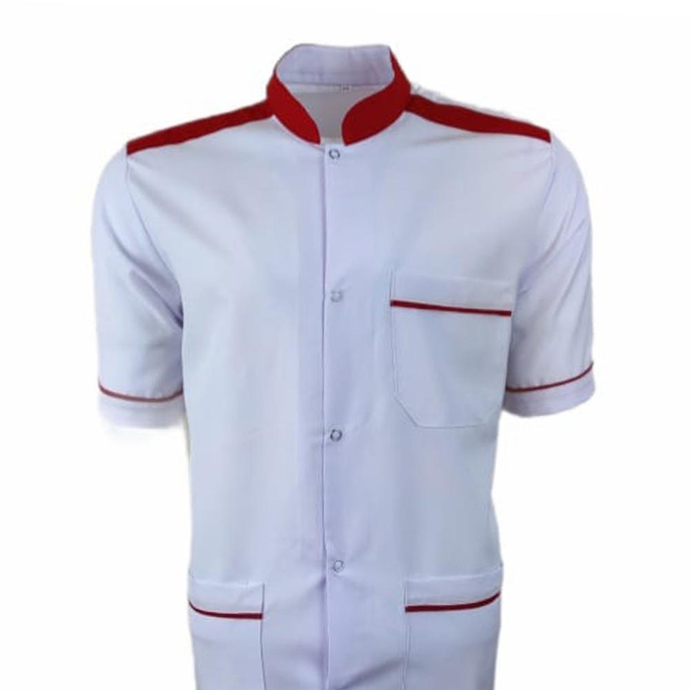 Komi Ceketi Kısa Kollu Kırmızı Detaylı Beyaz Renk
