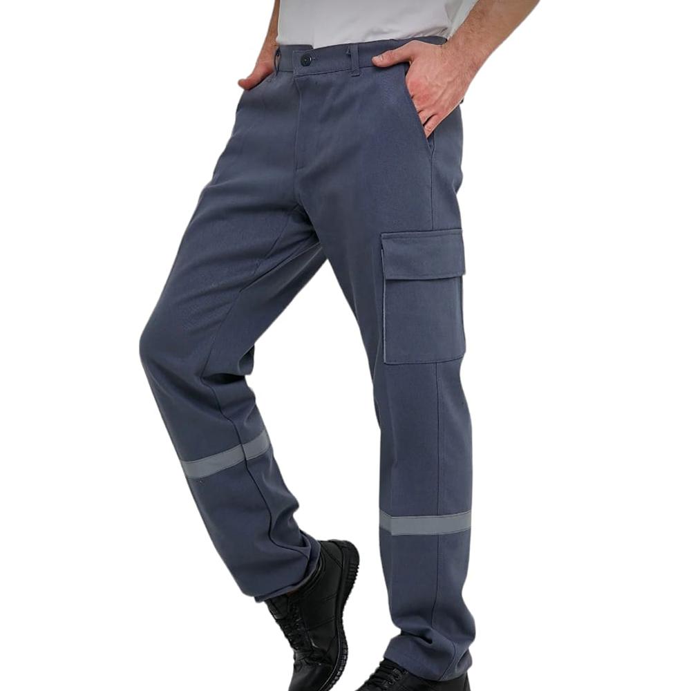 Tek Reflektörlü Gabardin Gri İş Pantolonu