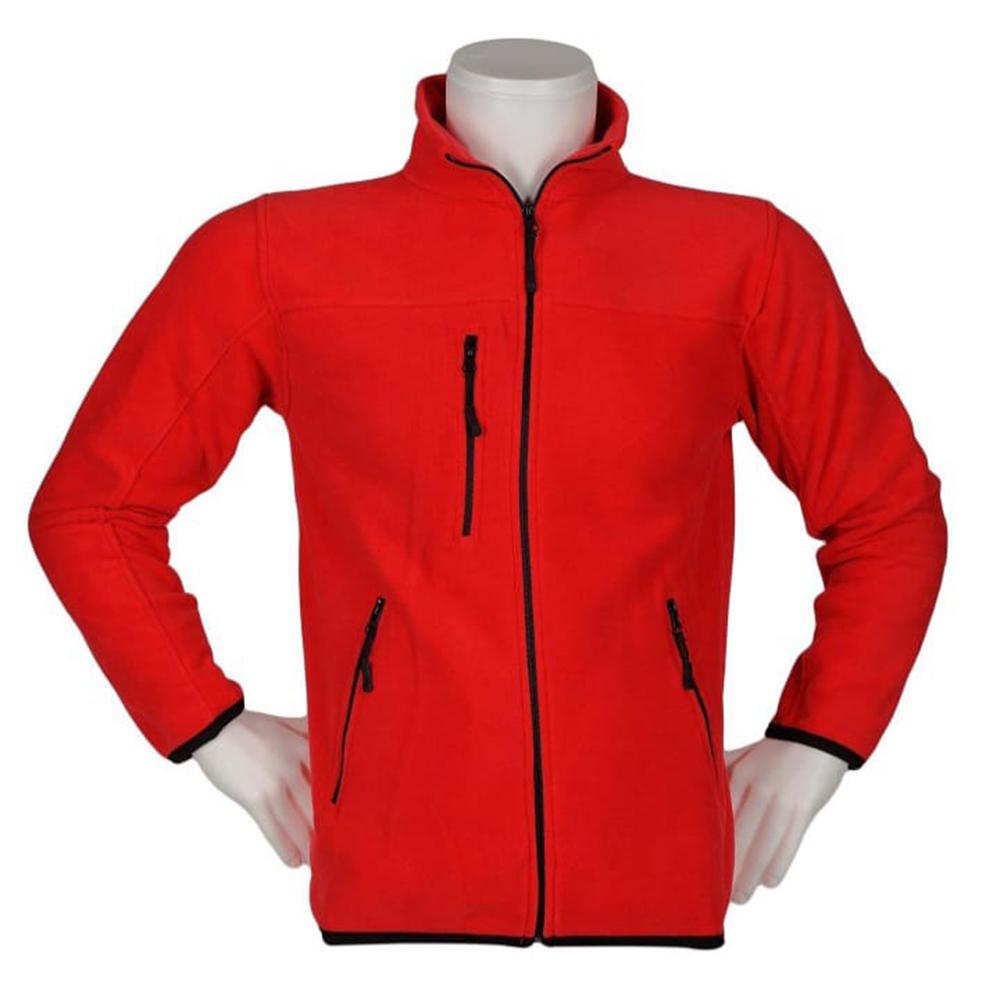 Dik Yaka Fileto 3 Cepli Kırmızı Polar