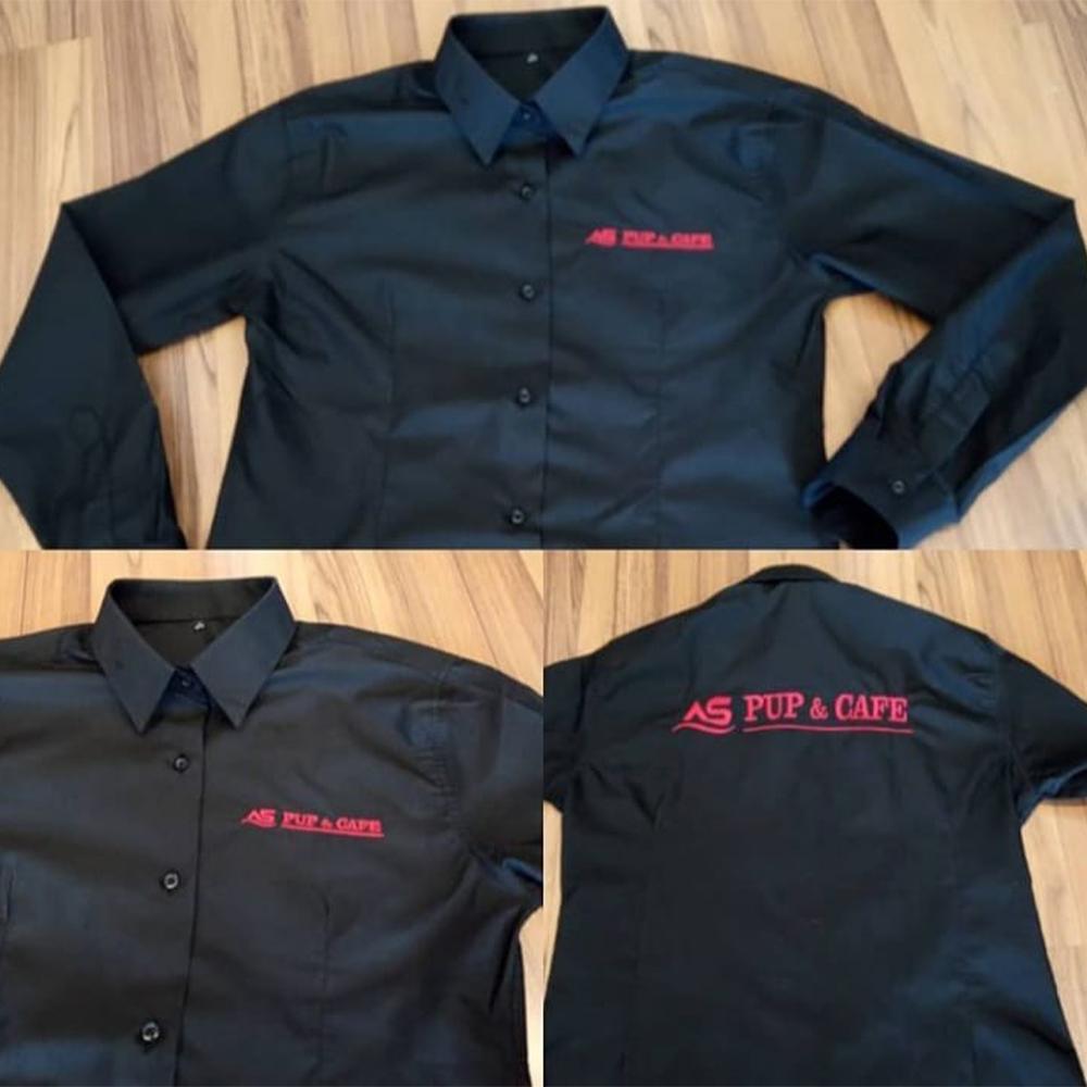 Terikon Kumaş Uzun Kollu Siyah Gömlek