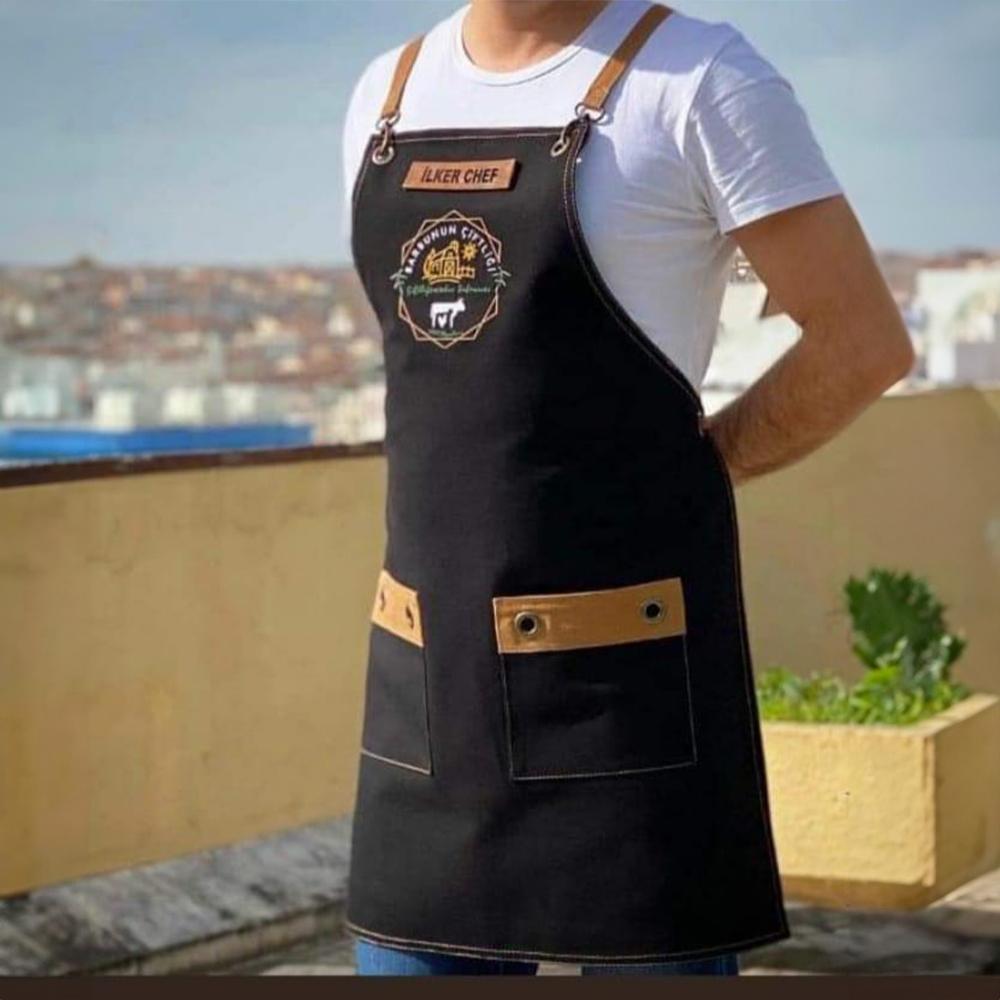 Siyah Ayarlanabilen Kahverengi Cepli Askılı Gabardin Kot Gömlek