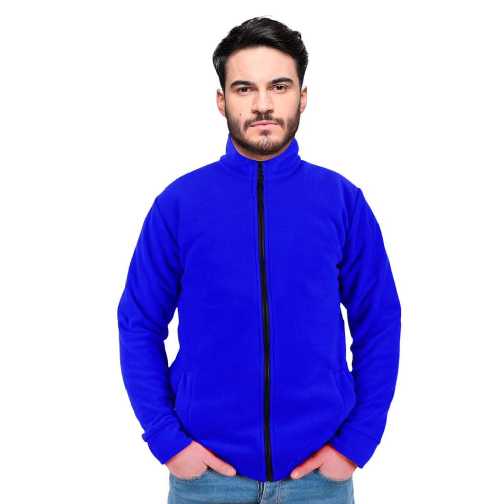 Fileto Dik Yaka 2 Cepli Mavi Polar