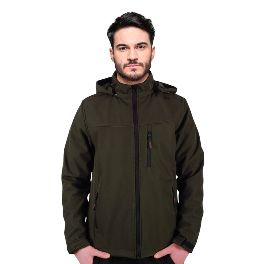 3 Cepli Şapkalı Haki Softsell Mont