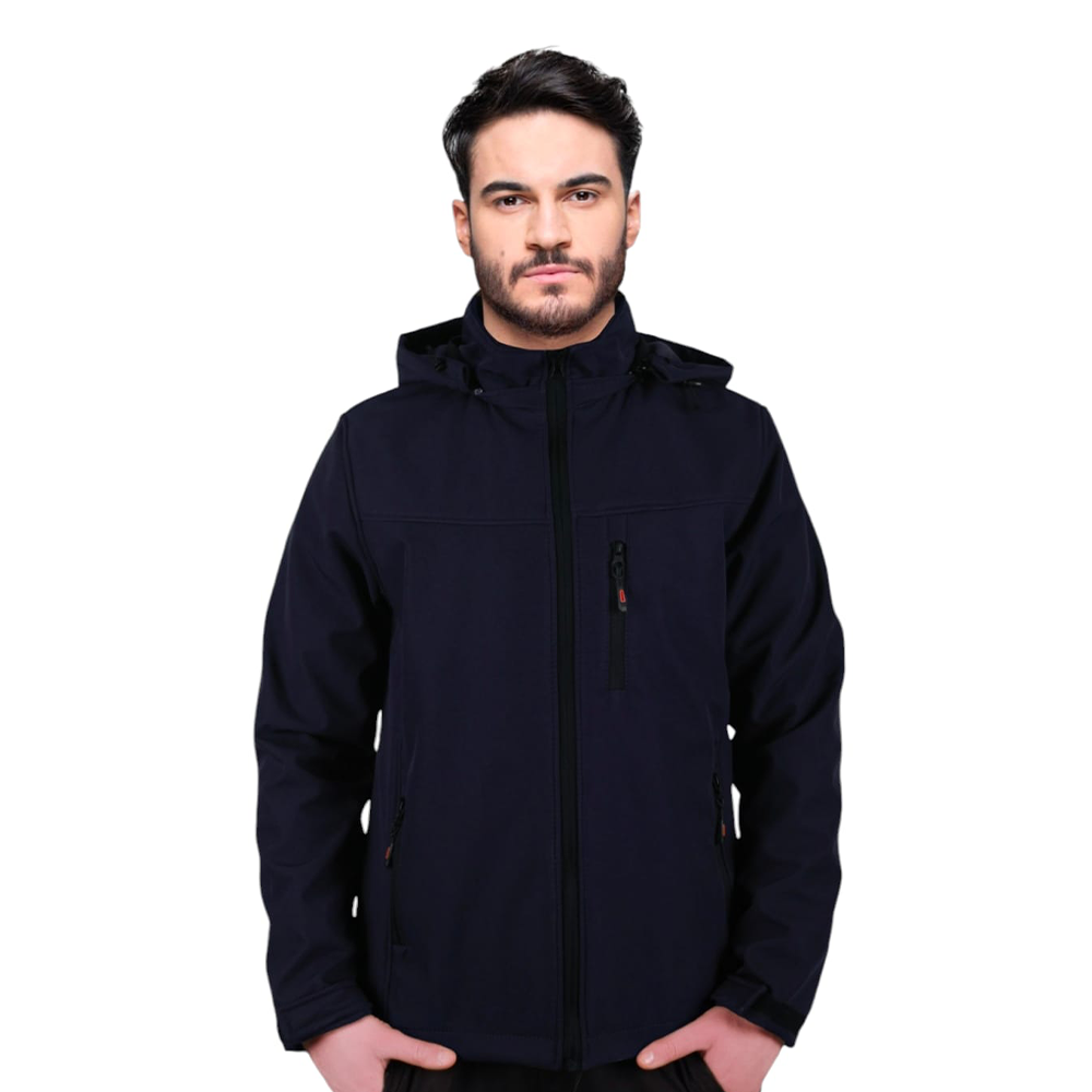 3 Cepli Şapkalı Lacivert Softsell Mont